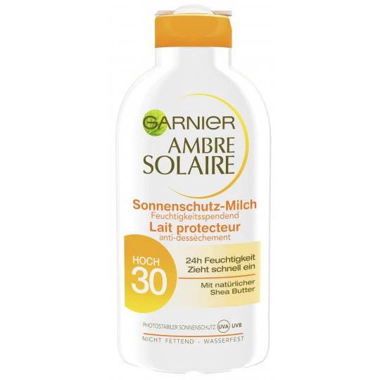 Garnier Ambre Solaire Sonnenschutz-Milch LSF 30 200ML 3 Garnier Ambre Solaire Sonnenschutz-Milch LSF 30 200ML