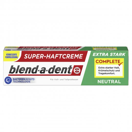 Blend-a-dent Haftcreme Complete Extra Stark Neutral 47G 3 Blend-a-dent Haftcreme Complete Extra Stark Neutral 47G