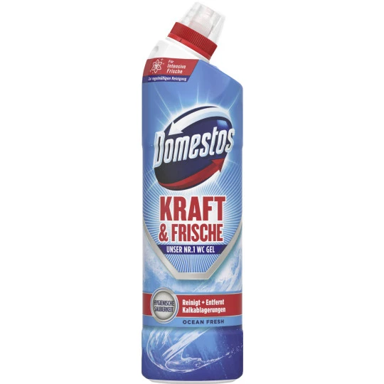 Domestos WC Gel Kraft & Frische Ocean Fresh 750ml 3 Domestos WC Gel Kraft & Frische Ocean Fresh 750ml