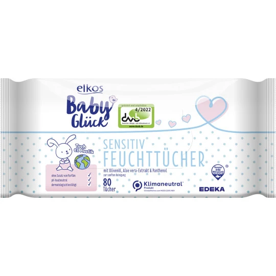 Elkos Baby Glück Sensitiv Feuchttücher 2x 80ST 3 Elkos Baby Glück Sensitiv Feuchttücher 2x 80ST