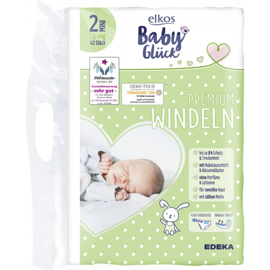 Elkos Baby Glück Premium Windeln 2 Mini 3-6KG 42ST 3 Elkos Baby Glück Premium Windeln 2 Mini 3-6KG 42ST