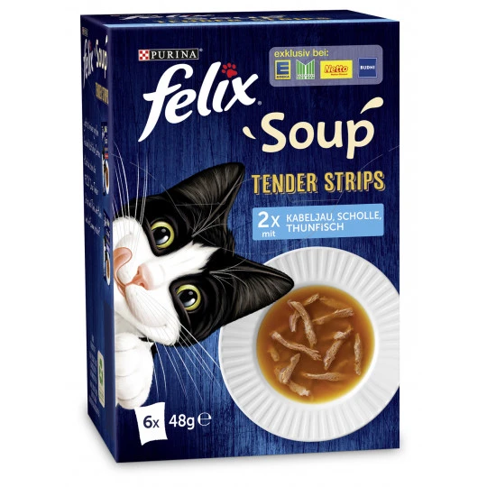 Felix Soup Tender Strips Wasser 6x48G 3 Felix Soup Tender Strips Wasser 6x48G