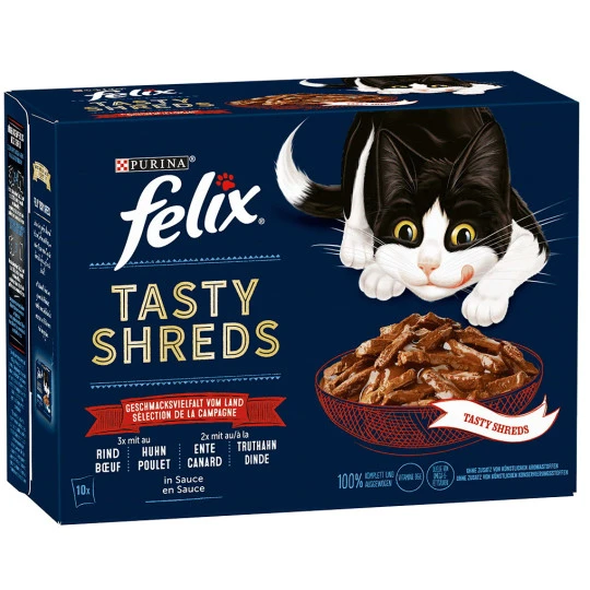 Felix Tasty Shreds Geschmacksvielfalt Vom Land 10x 80G 3 Felix Tasty Shreds Geschmacksvielfalt Vom Land 10x 80G