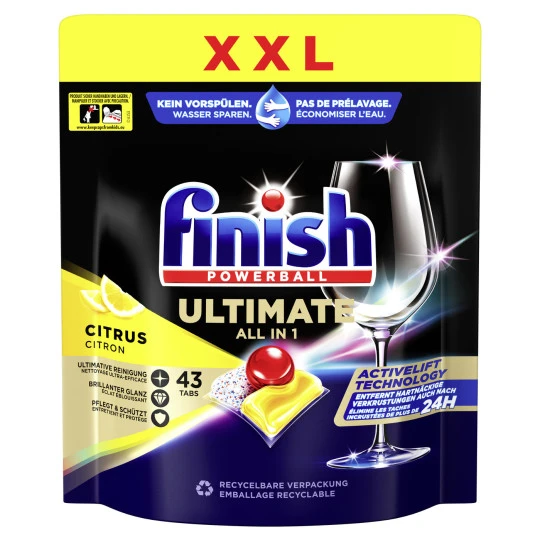 Finish Powerball Ultimate All-in-1 Tabs Citrus XXL 43ST 3 Finish Powerball Ultimate All-in-1 Tabs Citrus XXL 43ST