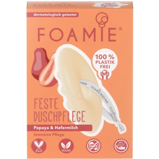 Foamie Feste Duschpflege Papaya & Hafermilch 80G 3 Foamie Feste Duschpflege Papaya & Hafermilch 80G