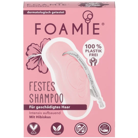 Foamie Festes Shampoo Hibiskus Für Geschädigtes Haar 80G 3 Foamie Festes Shampoo Hibiskus Für Geschädigtes Haar 80G