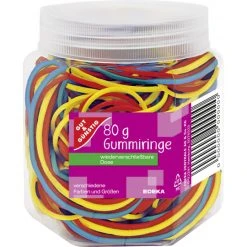 Gut & Günstig Gummiringe Farbig Sortiert 80 G